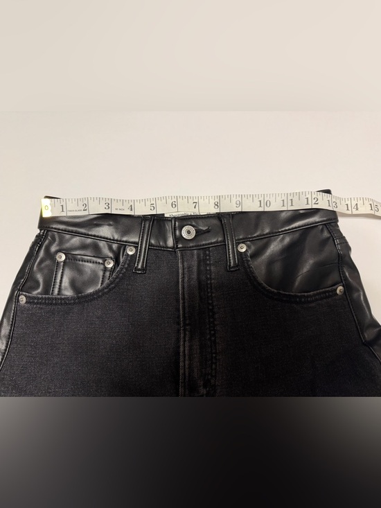 Abercrombie & Fitch Black Ankle Straight Ultra High Rise Vegan Leather 26 XShort - Picture 11 of 14